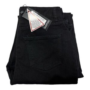 Boohoo Hi-Waisted Split Hem Jeans Black Size 4